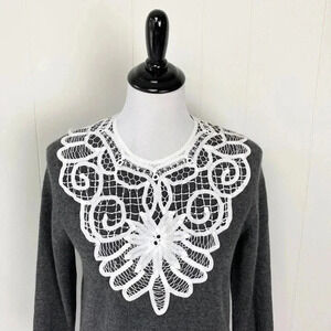 Vintage Battenburg Lace White Cotton Collar